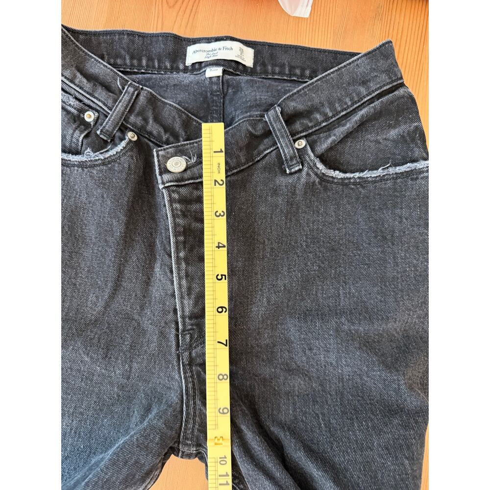 Abercrombie & Fitch Curve Love Dad Jean Black Wash High Rise 26 Short - Picture 7 of 8